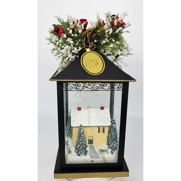 Bradford Exchange Thomas Kinkade Believe Lighted Christmas Lantern Holiday Decor - Picture 7 of 17